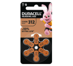 Duracell Hearing Batterie DA312 Ø7,9mm 180mAh 6 Stück