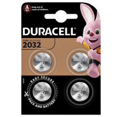 Pila de botón litio Duracell CR2032 - Blíster de 4 pilas