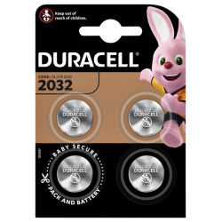 Pile bouton Duracell 4x CR2032 lithiun Ø20mm 3V-180mAh