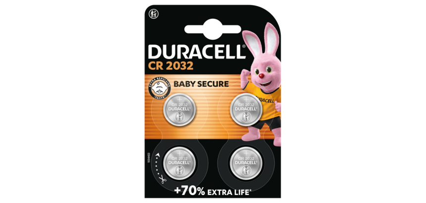 Blister de 4 piles lithium Duracell CR2032