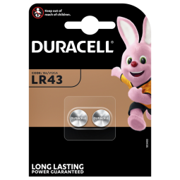 Pile bouton Duracell 2x LR43 alcaline Ø11,6mm