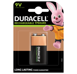 Batterij oplaadbaar Duracell 1x9Volt 170mAh Plus