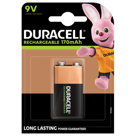 Batterij oplaadbaar Duracell 1x9Volt 170mAh Plus