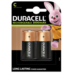 Batterij oplaadbaar Duracell 2xC 3000mAh Plus