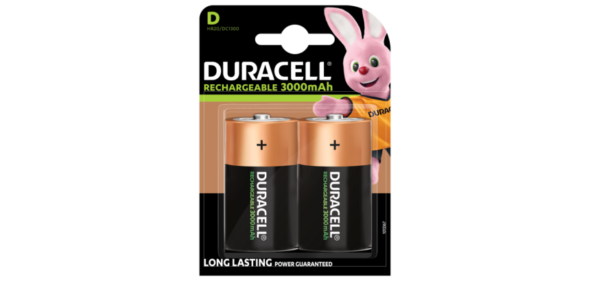 Batterij oplaadbaar Duracell 2xD 3000mAh Plus