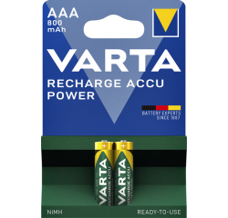 Batterij oplaadbaar Varta 2xAAA 800mAh ready2use