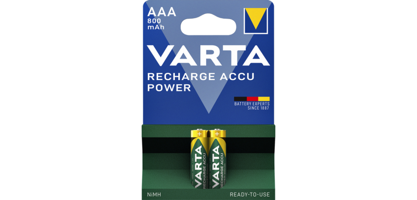 Wiederaufladbare Batterie VARTA 2x AAA 800mAh Sofort Einsatzbereit