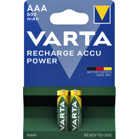 Batterij oplaadbaar Varta 2xAAA 800mAh ready2use