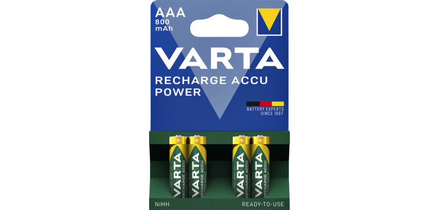 Pile rechargeable VARTA 4x AAA 800mAh Ready-To-Use