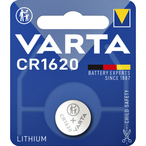 Batterij Varta knoopcel CR1620 lithium blister à 1stuk