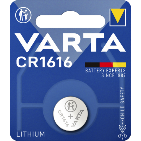 Batterij Varta knoopcel CR1616 lithium blister à 1stuk