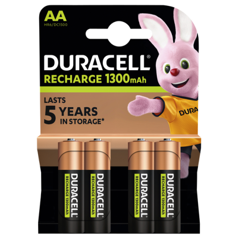 Batterij oplaadbaar Duracell 4xAA 1300mAh Plus