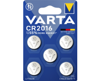 Pile bouton Varta CR2016 lithium blister 5 pièces