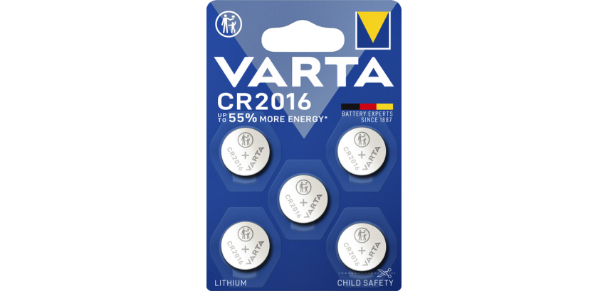 VARTA Knopfzelle 5x CR2016 Lithium