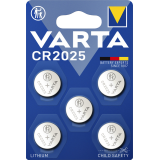 Pile bouton Varta CR2025 lithium blister 5 pièces