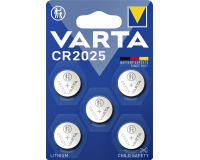 Pile bouton Varta CR2025 lithium blister 5 pièces