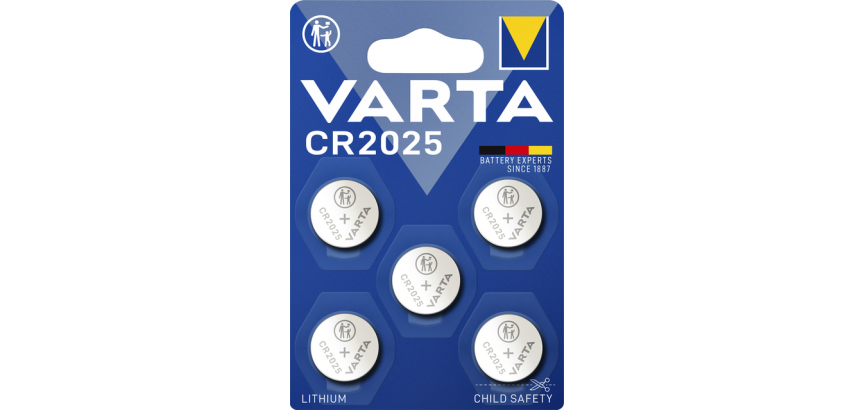 VARTA Knopfzelle CR2025 Lithium Blister 5 Stück