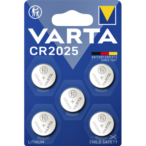 Batterij Varta knoopcel CR2025 lithium blister à 5stuk