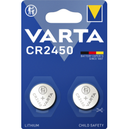 Pile bouton Varta CR2450 lithium blister 2 pièces