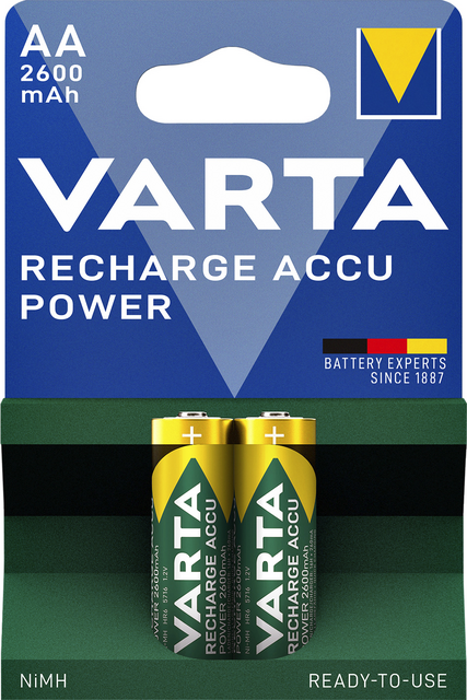 Blister 2 piles rechargeables Varta AA (LR06)