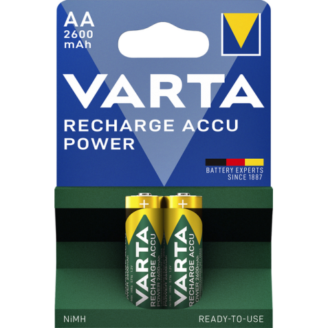 Batterij oplaadbaar Varta 2xAA 2600mAh ready2use