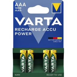 Batterij oplaadbaar Varta 4xAAA 1000mAh ready2use