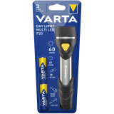 Varta day light multi led f20 black, silver, yellow hand flashlight