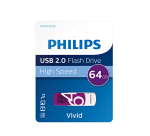Clé USB 2.0 Philips Vivid USB-A 64Go violet