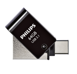 Clé USB 2-en-1 3.1 USB-C Philips Midnight Black 64Go