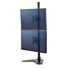 Fellowes Seasa Dual Vertical Monitor Arm on Black Stand