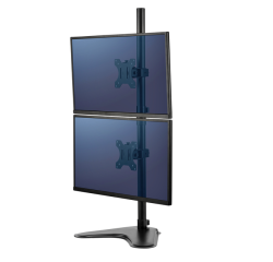 Bras écran Fellowes Seasa double vertical sur pied noir