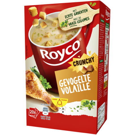 Soupe Royco Crunchy Volaille avec croûtons - Big Box boîte de 20 sachets