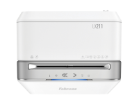 DE_Destructora de documentos fellowes lx211 capacidad de 12 hojas seguridad p5 blanca papelera 23 l grapas