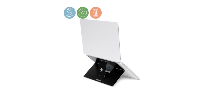 R-Go Riser Attachable Black Ergonomic Laptop Stand