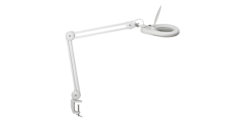Lampe loupe MAULviso LED avec pince blanc
