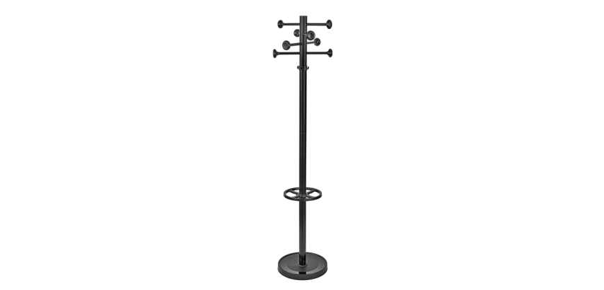Freistehende Garderobe MAULgrando 175cm 16 Haken schwarz RAL9004
