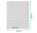 Registern Leitz 1650 Karton 200g A4 4 perforiert Grau