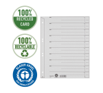 Registern Leitz 1650 Karton 200g A4 4 perforiert Grau