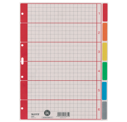 Intercalaires Leitz 4 perf 4350 6 onglets gris carton