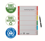 Intercalaires Leitz 4 perf 4350 6 onglets gris carton