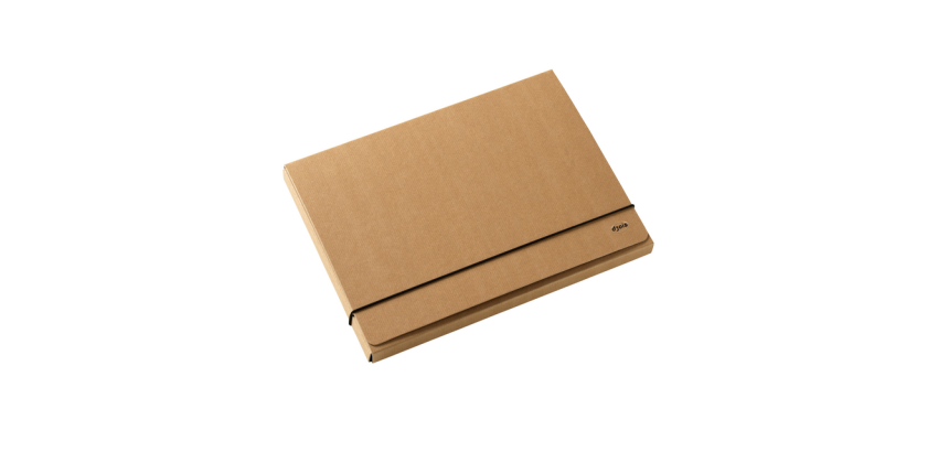 Porte-documents Djois Kraft Line  A4 3 rabats brun