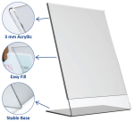 Europel A4 Portrait Acrylic Table Display Stand