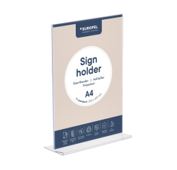 Présentoir de table Europel en T A4 portrait acryl