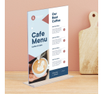 Kaarthouder Europel T-standaard A5 staand acryl