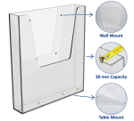 Folderhouder Europel wand A4 transparant