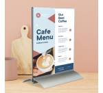 Kaarthouder Europel T-standaard A5 staand acryl / aluminium