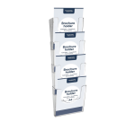 Porte-brochures mural Europel 4x A4 portrait à coupler transparent 4 pièces
