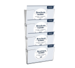 Prospekthalter Europel, 4x A4 Wandmontage horizontal koppelbar transparent