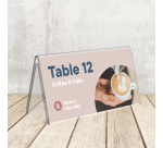 Europel V-shaped table name holder 210x100mm acrylic