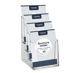 Porte-brochures Europel 4 compartiments A5 acryl